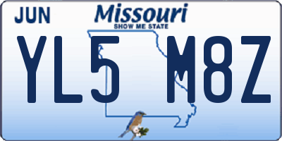 MO license plate YL5M8Z