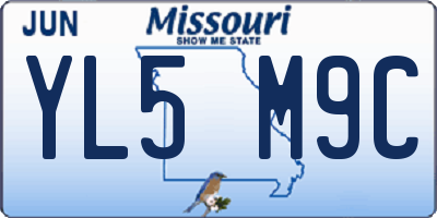MO license plate YL5M9C
