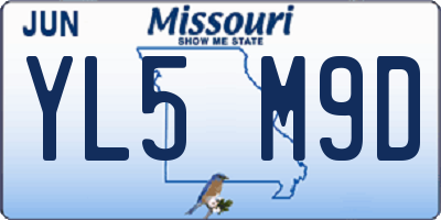 MO license plate YL5M9D