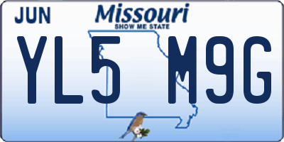 MO license plate YL5M9G