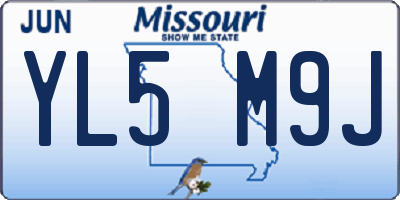 MO license plate YL5M9J