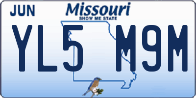 MO license plate YL5M9M