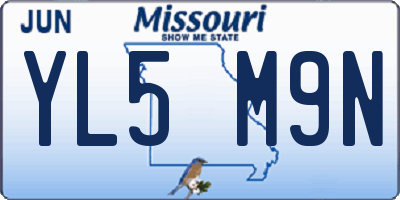 MO license plate YL5M9N