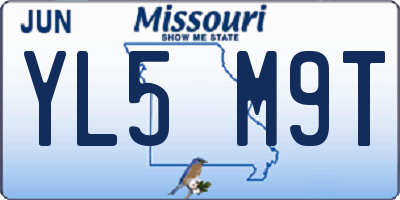 MO license plate YL5M9T