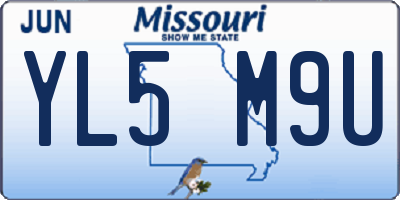 MO license plate YL5M9U