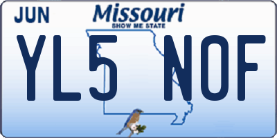 MO license plate YL5N0F