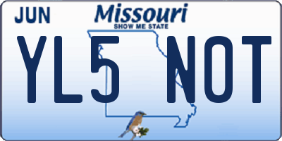 MO license plate YL5N0T