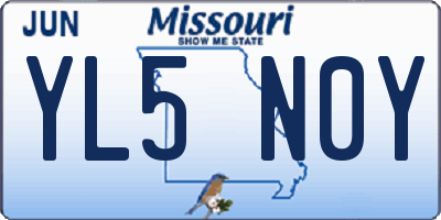 MO license plate YL5N0Y