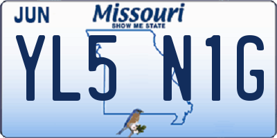 MO license plate YL5N1G