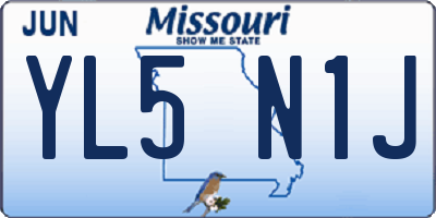 MO license plate YL5N1J