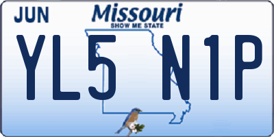 MO license plate YL5N1P