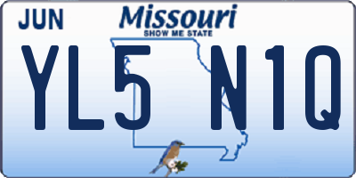 MO license plate YL5N1Q