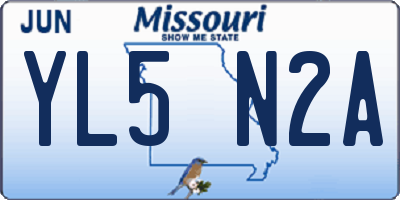 MO license plate YL5N2A