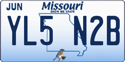 MO license plate YL5N2B