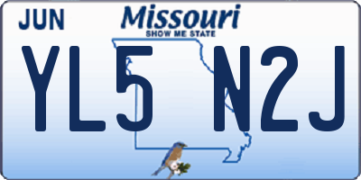 MO license plate YL5N2J
