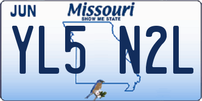 MO license plate YL5N2L