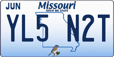 MO license plate YL5N2T