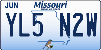 MO license plate YL5N2W