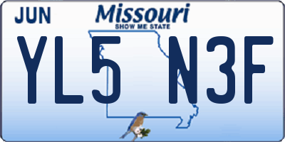 MO license plate YL5N3F