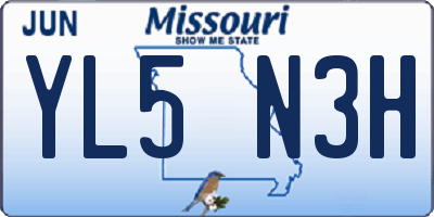 MO license plate YL5N3H