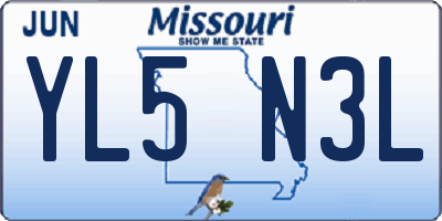MO license plate YL5N3L
