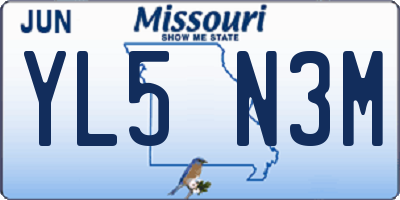 MO license plate YL5N3M