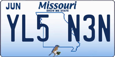 MO license plate YL5N3N