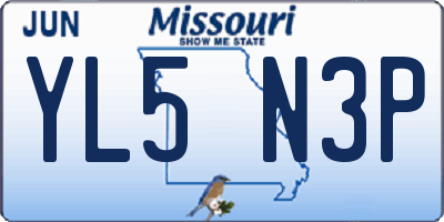 MO license plate YL5N3P