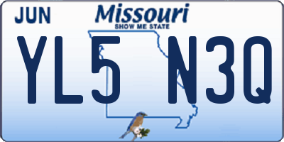 MO license plate YL5N3Q