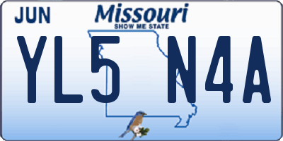 MO license plate YL5N4A