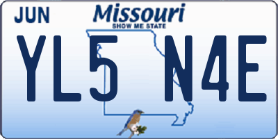 MO license plate YL5N4E
