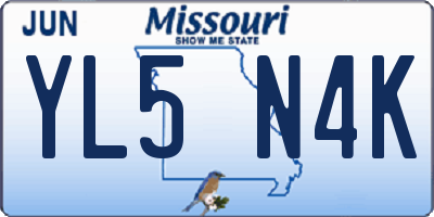 MO license plate YL5N4K