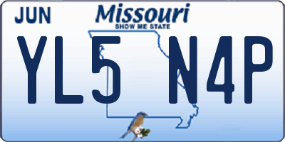 MO license plate YL5N4P