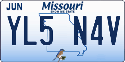 MO license plate YL5N4V