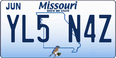 MO license plate YL5N4Z