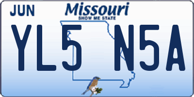 MO license plate YL5N5A