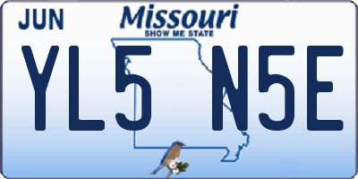 MO license plate YL5N5E