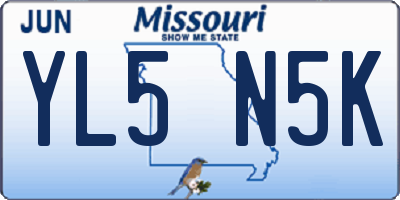 MO license plate YL5N5K
