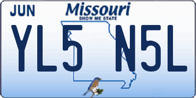 MO license plate YL5N5L