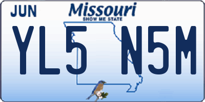 MO license plate YL5N5M