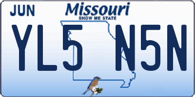 MO license plate YL5N5N