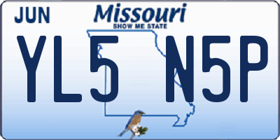 MO license plate YL5N5P