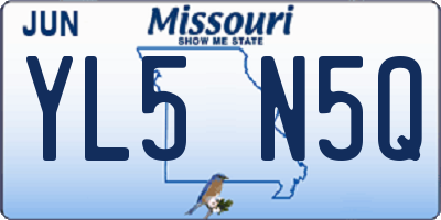 MO license plate YL5N5Q