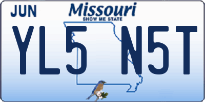 MO license plate YL5N5T