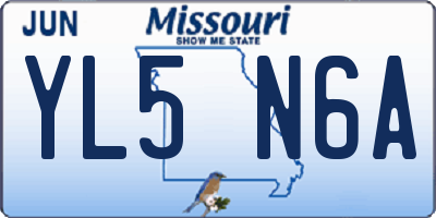MO license plate YL5N6A