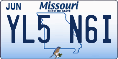 MO license plate YL5N6I