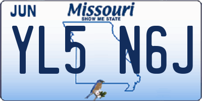 MO license plate YL5N6J