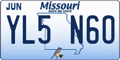 MO license plate YL5N6O