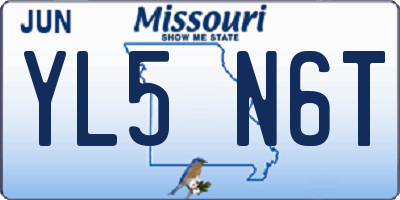 MO license plate YL5N6T