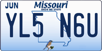 MO license plate YL5N6U